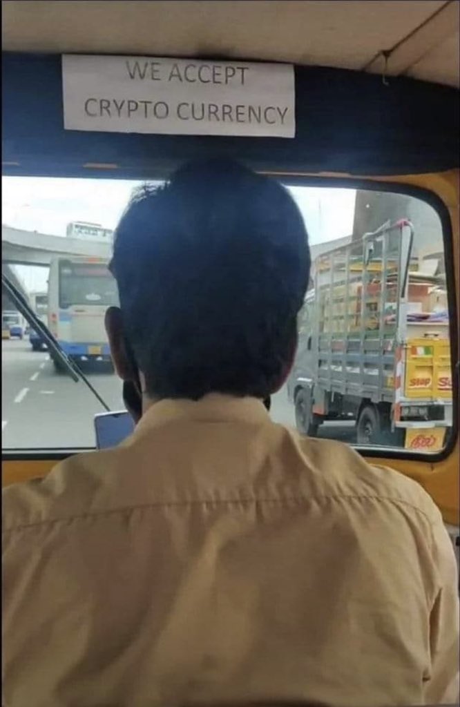santosh_santron's tweet photo. They say when auto drivers India use it, the technology is considered to be pervasive! #cryptocurrency #crypto #dogecoin #bitcoin #technology #india #trending https://t.co/F8j2JAv98u
