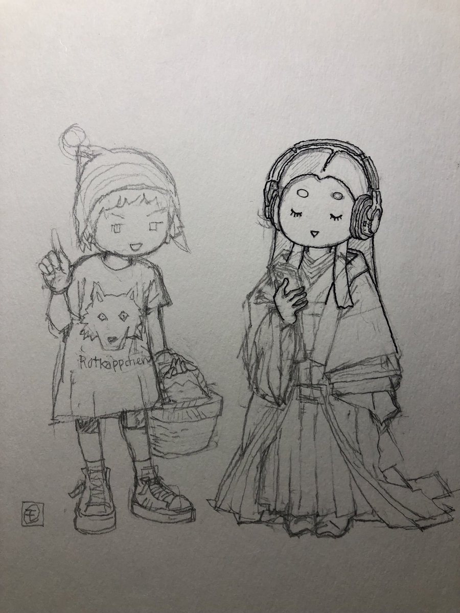 清少納言の目がキツい感じになり描き直したので、手元に残ったボツ原稿。ほんのひと呼吸なんですが。表紙ということもあり自分にしてはきっちり下書きしました。頭巾ちゃんは絶好調です。 