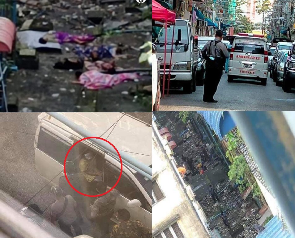 (2/3) 

...Min Thitsar Aung) JUMPED to their deaths from the building rather than be captured by junta forces on the evening of Aug 10 when terrorists RAIDED a house in 44th St,#Botahtaung Tsp,Yangon.

-Another two youths(Thiha Kg Set &amp; Poe Kyaw Kyaw Khant) were also violently...