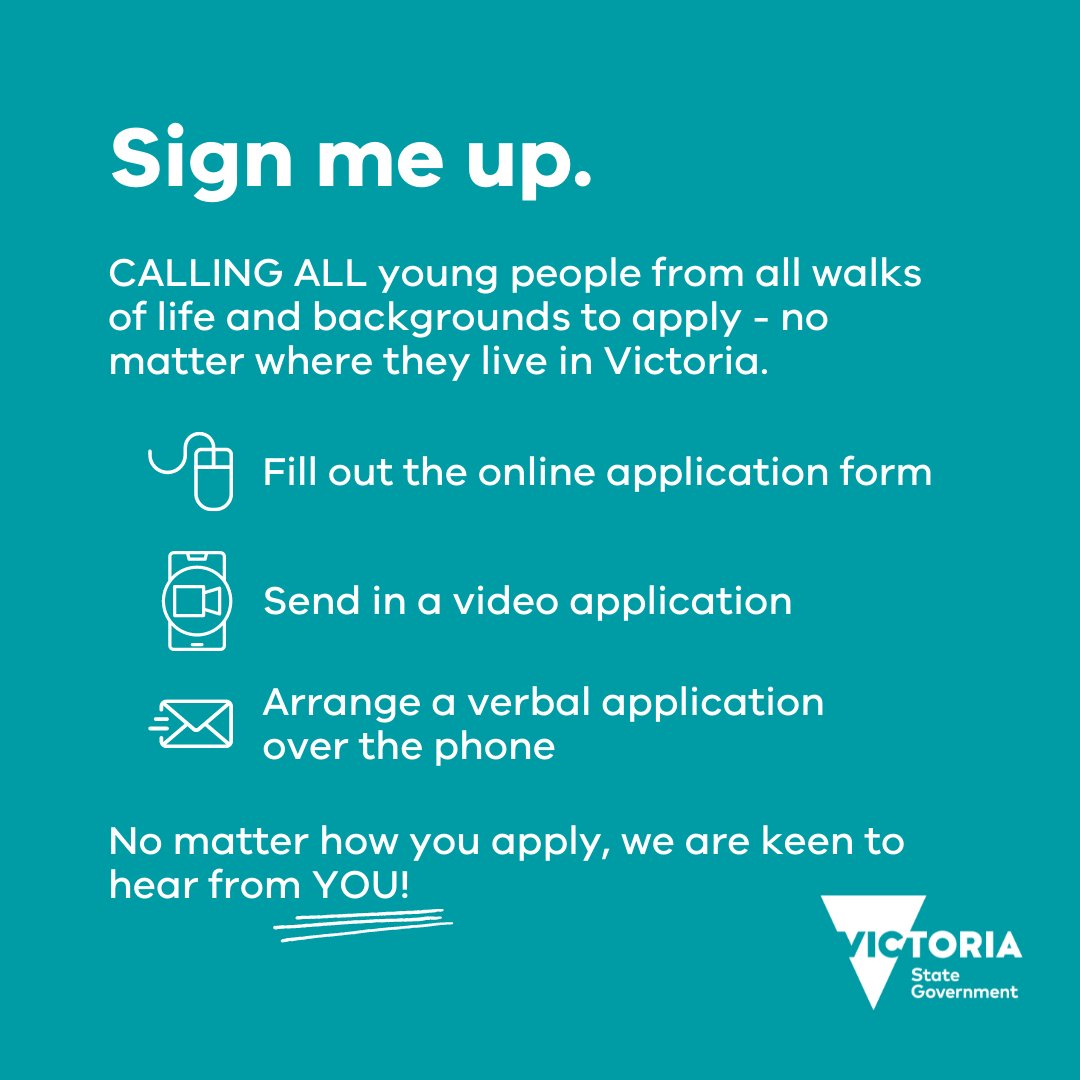 Applications are now open for the #VictorianYouthCongress! If you’re a Victorian aged 12-25 and want to help inform and shape decisions on big issues that affect you and other young Victorians, you should get involved.

Learn more: tinyurl.com/y9wp29x7 

<a href="/youthcentralvic/">Youth Central</a>
