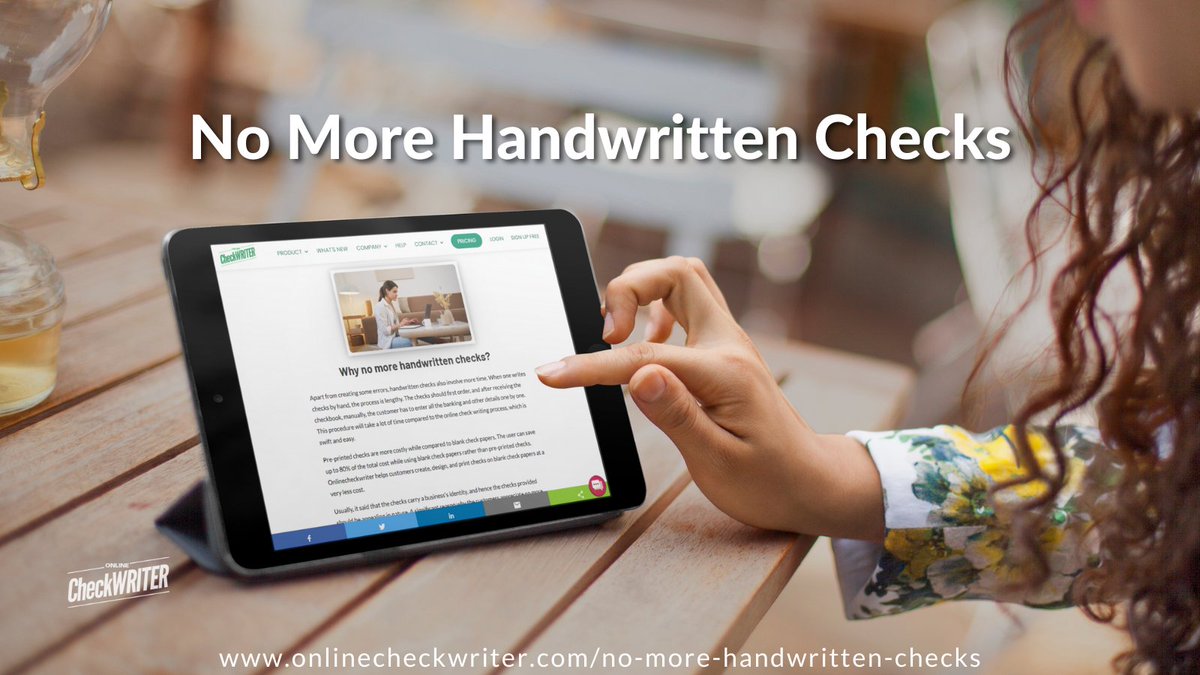 webcheckwriter's tweet photo. https://t.co/8146yRBWpk
Shift from handwritten checks to digital checks. OnlineCheckWriter helps you to create digital checks and transfer them instantly through email for free. Now, pay your clients with digital checks.
#HandwrittenChecks #DigitalChecks #ChecksByHand https://t.co/fDo16df0ZD