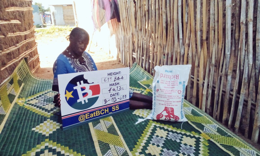 eatBCH_SS's tweet photo. We have been always looking for something to make our distribution much better and easier until @GeorgeDonnelly @BitcoinCashSite shared about printing acrylic & now our mama's Don't have told paper again 😊 Thanks so much to all the #BitcoinCash Community #BCHadaption #SouthSudan https://t.co/u9dNCriKPN