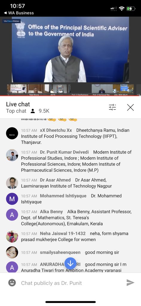 Mips2021's tweet photo. Group Director MIPS Indore @drpunitofficial Attending ‘National Webinar on Research, Innovation and Ranking’ (Celebrating 1 Year of National Edication Policy-2020)
 @Mips2021  @AICTE_INDIA  @MIC_Hackathons @ANI @drpunitofficial @adsahasrabudhe @mhrd_innovation @dpradhanbjp https://t.co/ISFlU0fwSQ