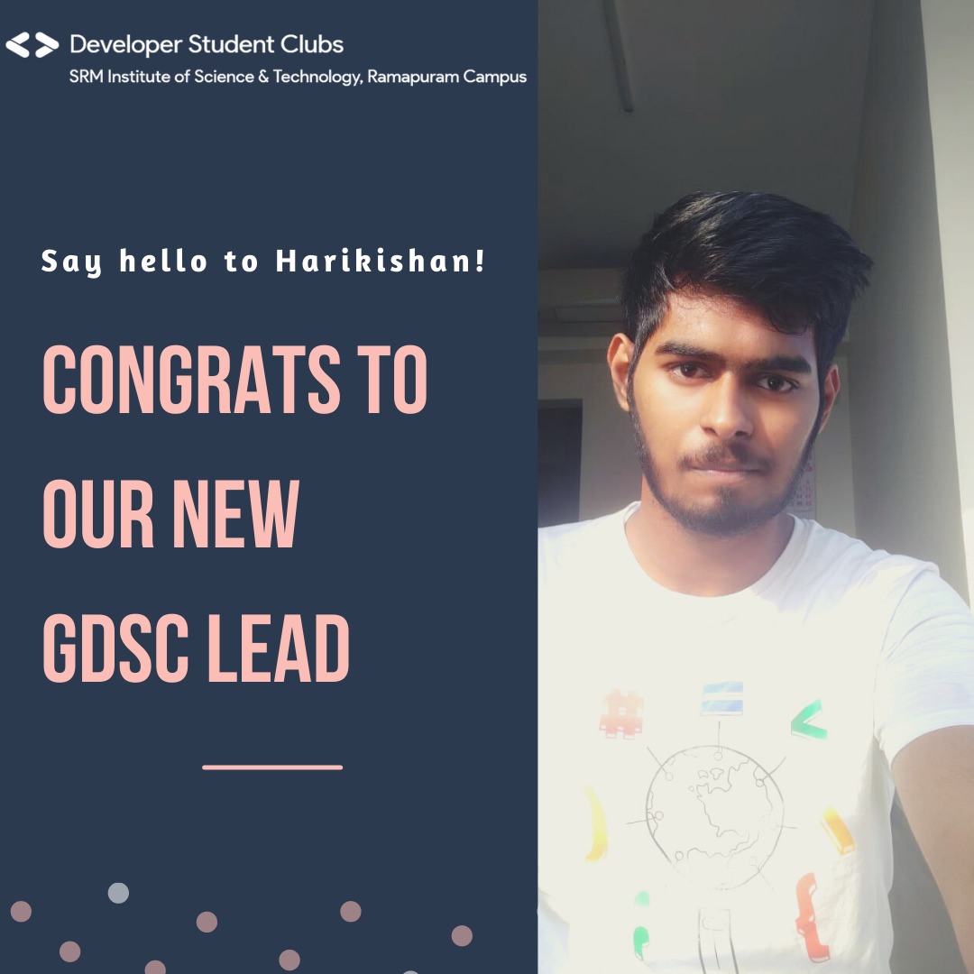 dscsrmrmp's tweet photo. We are proudly announcing our new #GDSC Lead for '21-'22 season @harikishan_tk !✨
Good luck to you in this great journey, and congratulations!🌻
#developerstudentclubs #googledevelopers #dsclead #students #community #studentclub #dscsrmramapuram #googledeveloperstudentclubs https://t.co/ugIGtUAvcm