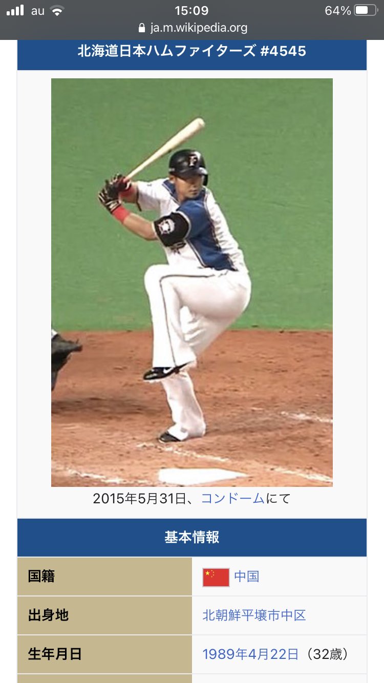 朱雀 中田翔wやばすぎwもうwiki荒らされてたw T Co W77u5t7txs Twitter
