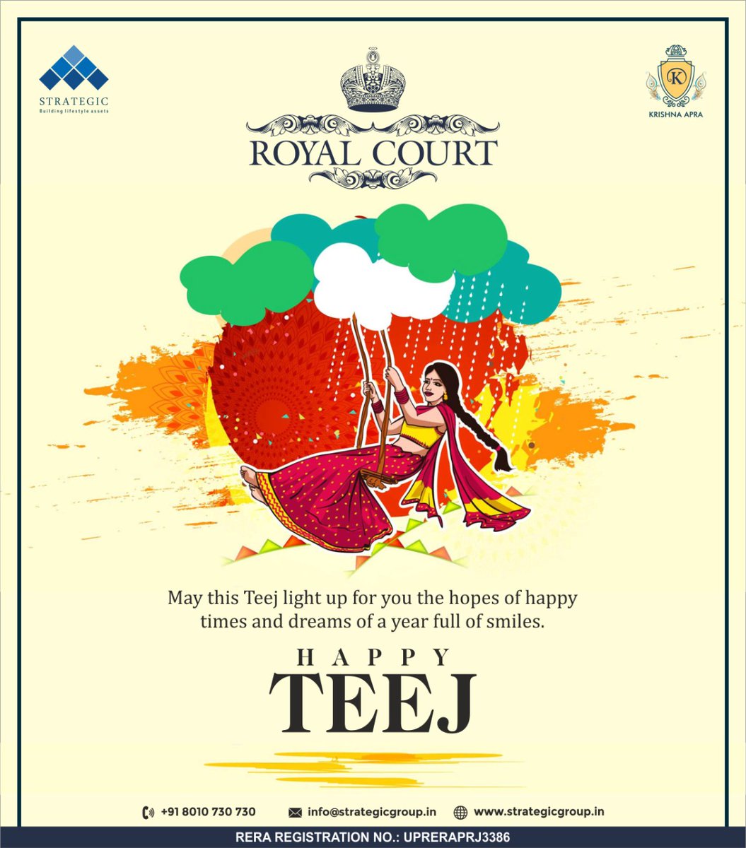 group_strategic's tweet photo. May the swings of joy fill your life with abundant love, prosperity, and fortune. Team Strategic Group wishes you all a very Happy Teej. #strategicgroup #royalcourt #Teej #HariyaliTeej #Festival #IndianFestival #SawanFestival #Sawan #SawanTeej #Celebrate #Enjoy #HappyTeej https://t.co/rrBSJ9zD7a