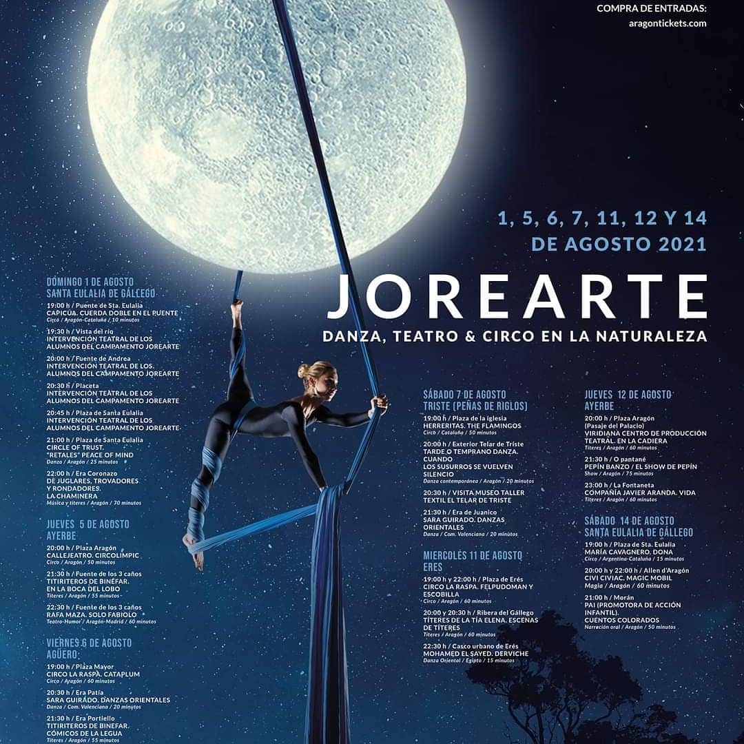 Últimas citas para disfrutar de Jorearte ¡Tomad nota!
✅ Erés: 11 de agosto
✅ Ayerbe:12 de agosto
✅ Santa Eulalia de Gállego: 14 de agosto

#ReinoDeLosMallos #HoyaDeHuesca #Aragón #CulturaSegura