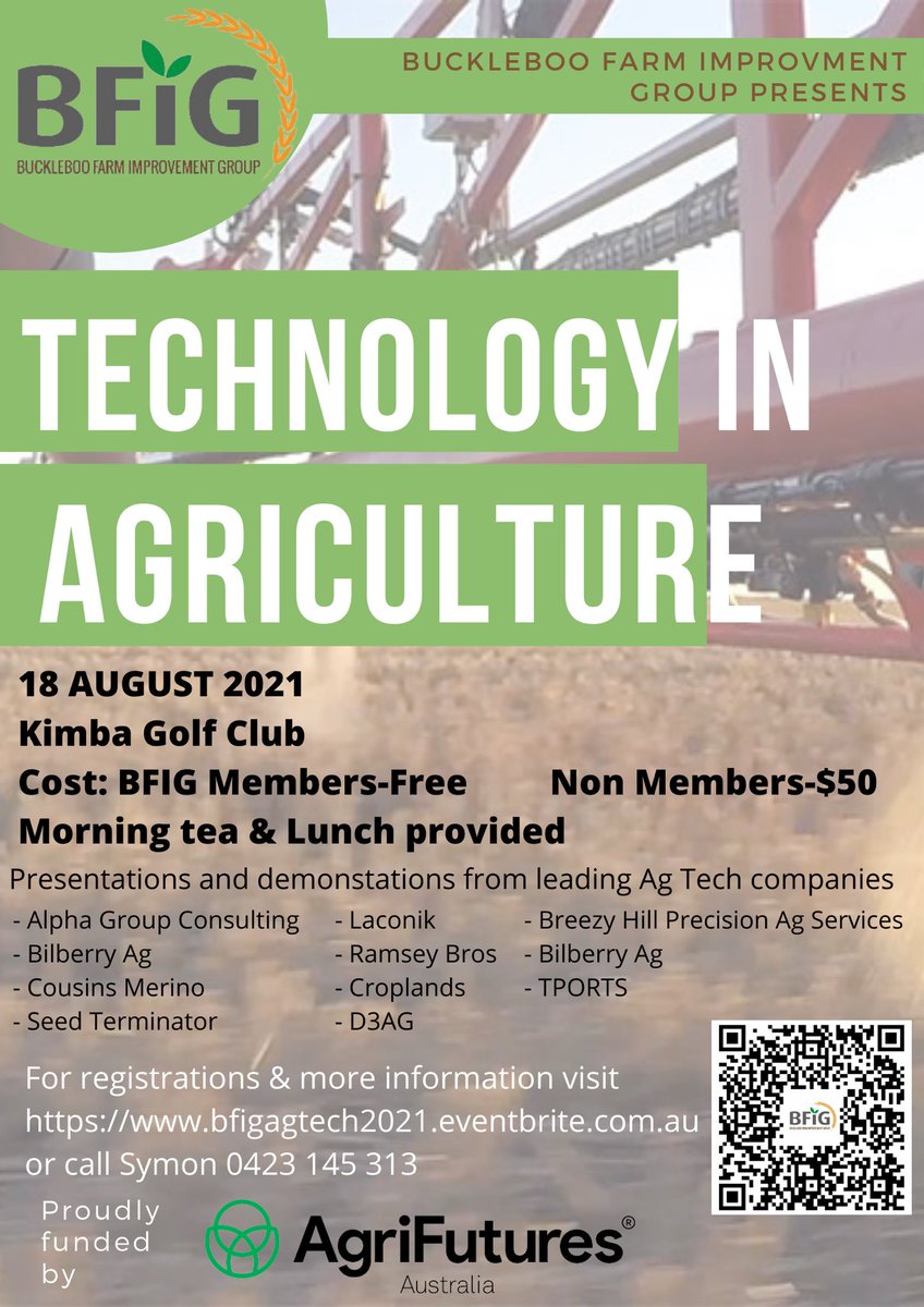 Updated flier with all our confirmed presenters!
Register now!

bfigagtech2021.eventbrite.com.au
