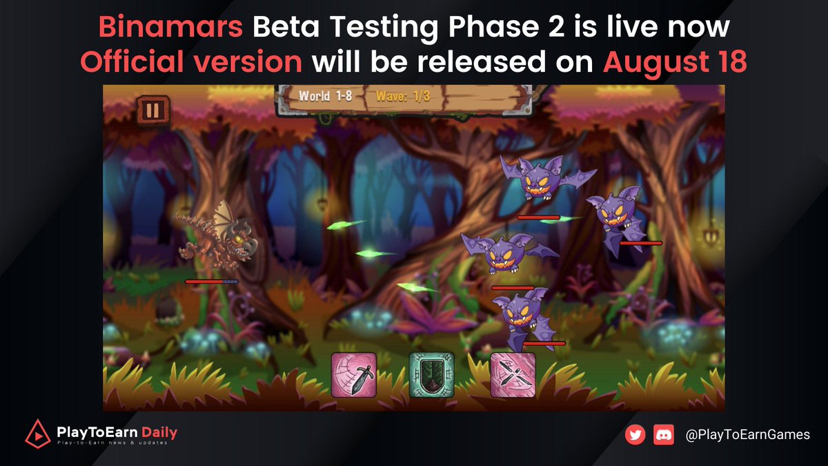 Web3 Games Daily (@web3games_daily) on Twitter photo Congrats <a href="/Binamarsbsc/">Binamars #Metaverse</a> for their successful Phase 1 of Beta testing. Phase 2 will be in private mode & exclusively for lucky players who own at least 1000 $BMARS
If you miss this, #BMARS official version will be released on August 18, including the mobile version. Stay tuned😍 Congrats <a href="/Binamarsbsc/">Binamars #Metaverse</a> for their successful Phase 1 of Beta testing. Phase 2 will be in private mode & exclusively for lucky players who own at least 1000 $BMARS
If you miss this, #BMARS official version will be released on August 18, including the mobile version. Stay tuned😍