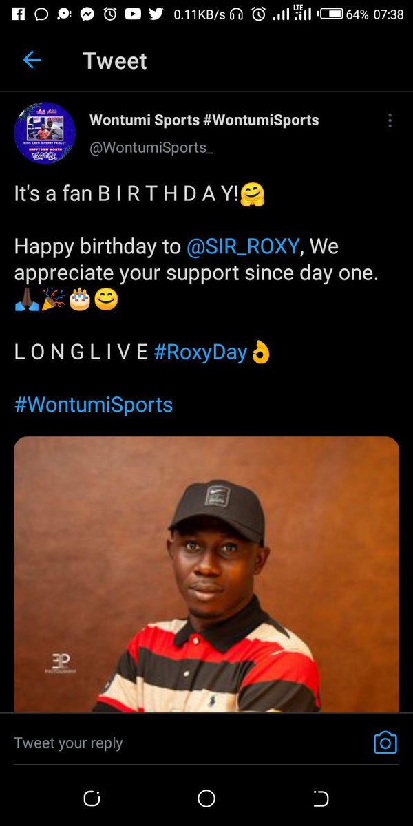 sir_roxy's tweet photo. A very good morning to the wonderful crew of @WontumiSports_.
I was overwhelmed by the love shown me on the nationwide sports yesterday. Special thanks to @King__Eben and @kwekuedilson for their wish on the most watched sports show in GH
#WontumiSports will always reign
#Roxyday https://t.co/v2YKvLKy7T