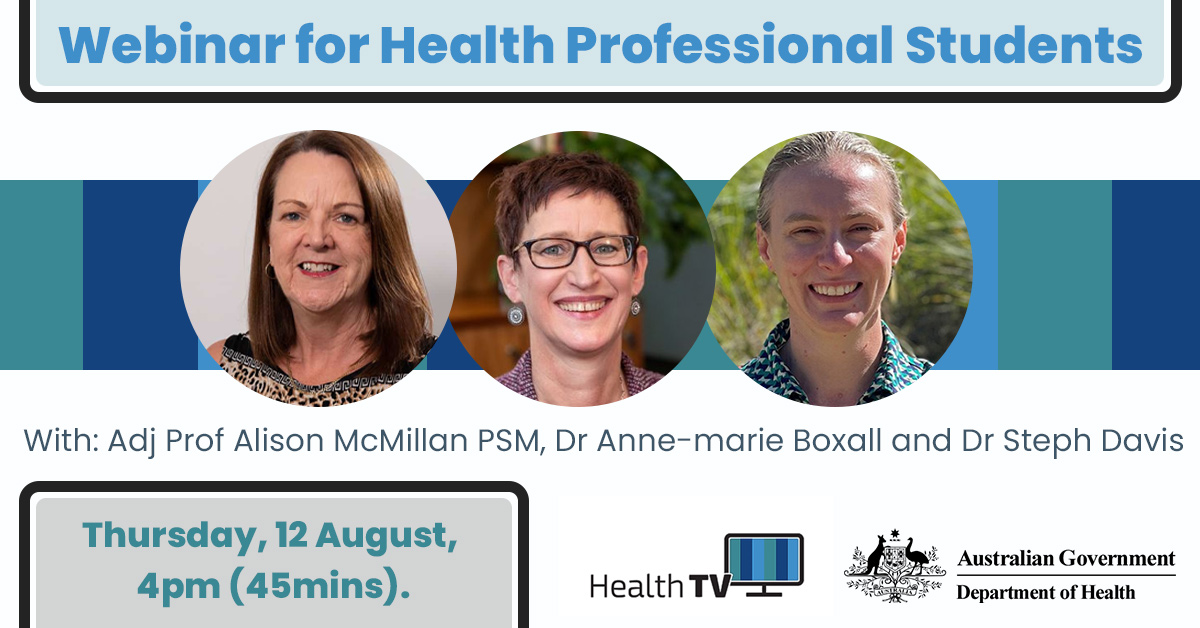 🚨ATTENTION MED STUDENTS🚨 @healthgovau is providing an update on the COVID-19 response for medical students. Listen to key updates and ask questions. 👉12 August, 4pm AEST Click the link to watch via your web browser: publish.viostream.com/app/s-det9rdm