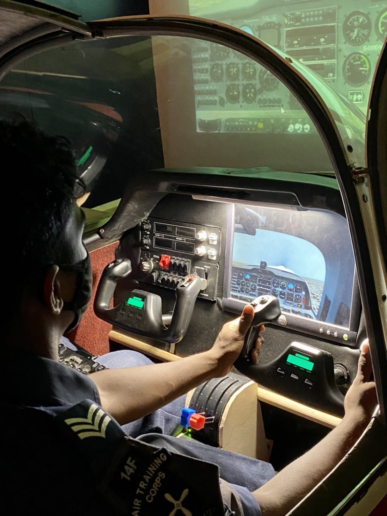 Last nights programme had the cadets at the controls of the Squadron’s flight sim which has been installed in the cockpit of a Robin DR250. #flyingskills #takeoff✈️ #whatwedo