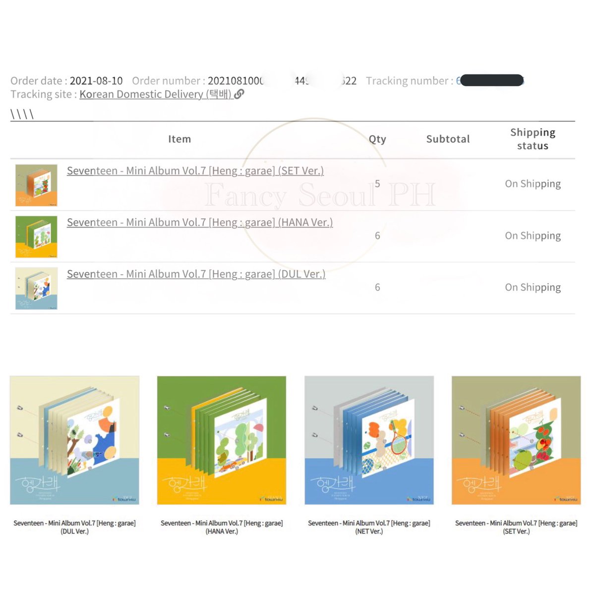 FancySeoulPH's tweet photo. wts lfb seventeen ph go

Seventeen - Mini Album Vol.7 [Heng : garae]

Secured already from Ktown4U ‼️
*Hana - 6 pcs 
*Dul - 5 pcs 
*Set - 5 pcs

⛴ ETA. 1st week of Sept 2021
💸 Php 600 Sealed EA

MOP: GCASH, BPI, BDO
MOD：SCO, GGX, SDD
💰PAYO

FORM: https://t.co/yn6vcJwEx1 https://t.co/jmqcEIbJFT