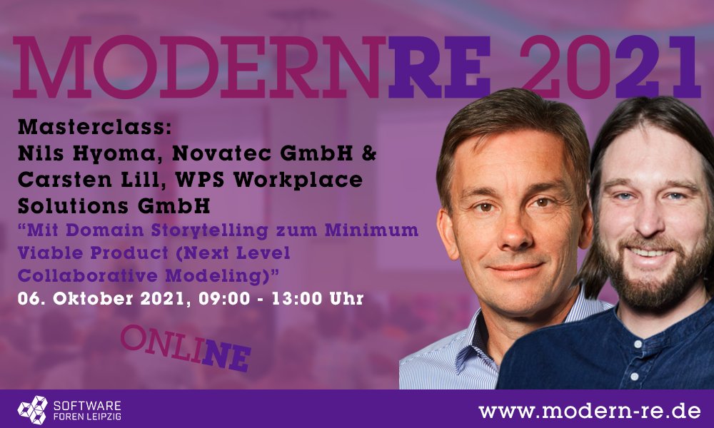 Mit Domain Storytelling zum #MVP Minimun Viable Product - Wie man kollaborativ und in kürzester Zeit mit Anwendern gemeinsam essenziellen Produktbestandteile identifiziert und überprüft! ow.ly/vvnx50FO7tg #MRE2021