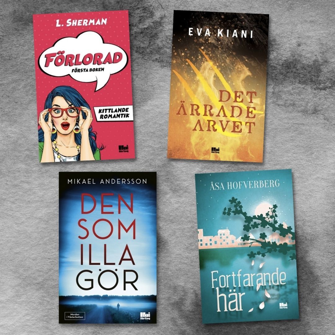 Denna månad utkommer dessa böcker på Hoi Förlag:

Det ärrade arvet av Eva Kiani
  Förlorad - första boken av L. Sherman 
Den som illa gör av Mikael Andersson
 Fortfarande här av Åsa Hofverberg  

shop.hoi.se