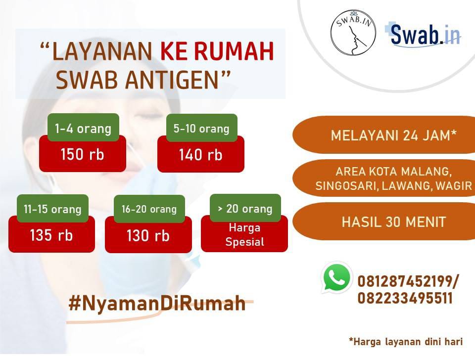 Swab Indonesia on Twitter "Layanan homecare rapid/swab antigen daerah Malang Raya.. MELAYANI 24