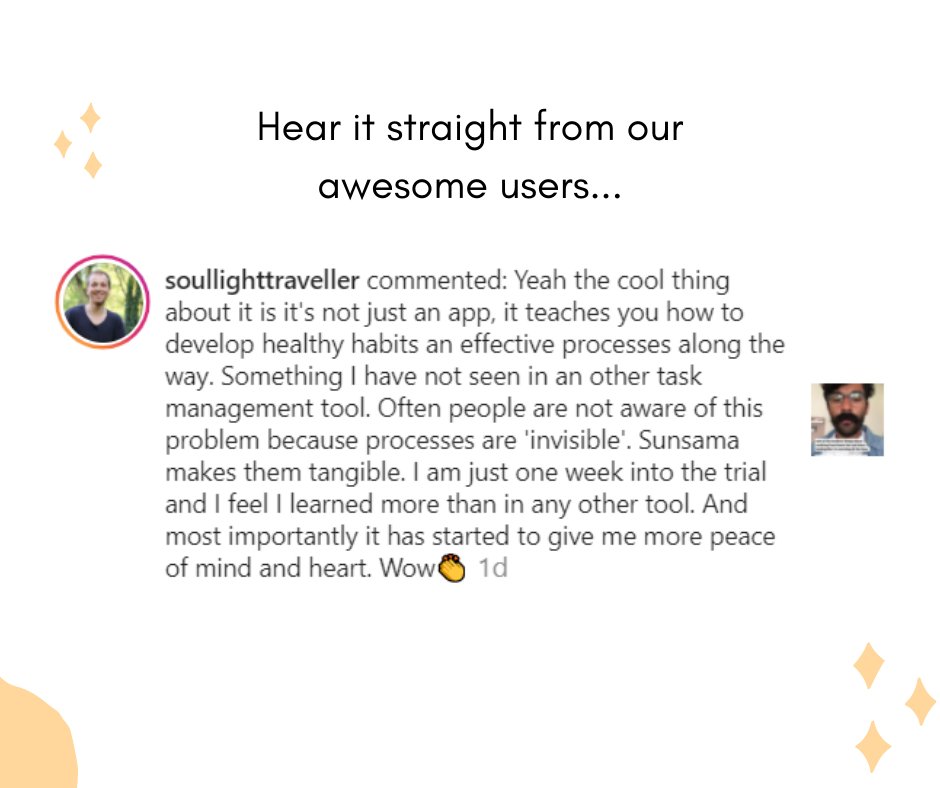 sunsamaHQ's tweet photo. Sunsama is NOT a productivity app. We focus on helping you build a routine.

It is best to think of Sunsama as more of a personal assistant and less of a "todo app".

This quote is straight from one of our users, they're the best ❤️ https://t.co/DtEmVmC5po
