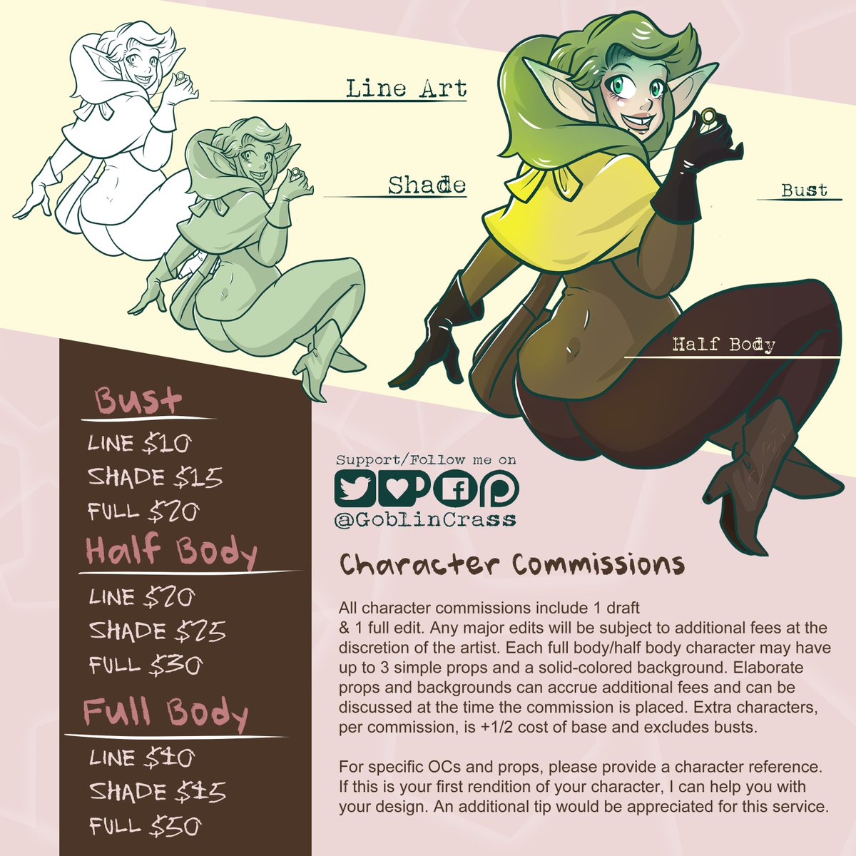 GoblinCrass's tweet image. PRICELIST UPDATE!

Check out my new price information! If you have any questions, please feel free to message me! 

Some examples will be put below this
#commissions #DnD #Goblin #OC