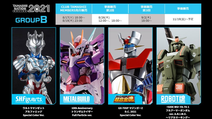 Tamashii Nation Online 21 開催記念商品が公開 仮面ライダーゼロワン ヘルライジングホッパー ウルトラマンゼット アルファエッジ Special Color Ver など8種が登場 電撃ホビーウェブ