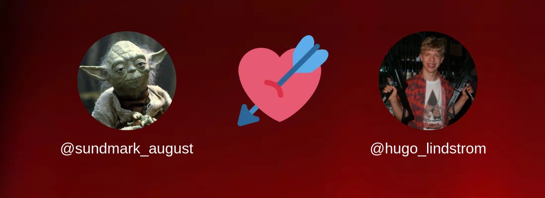 My Twitter Crush is: <a href="/hugo_lindstrom/">Hugo Lindström</a>

Find yours at funallaround.me/twittercrush

⠀