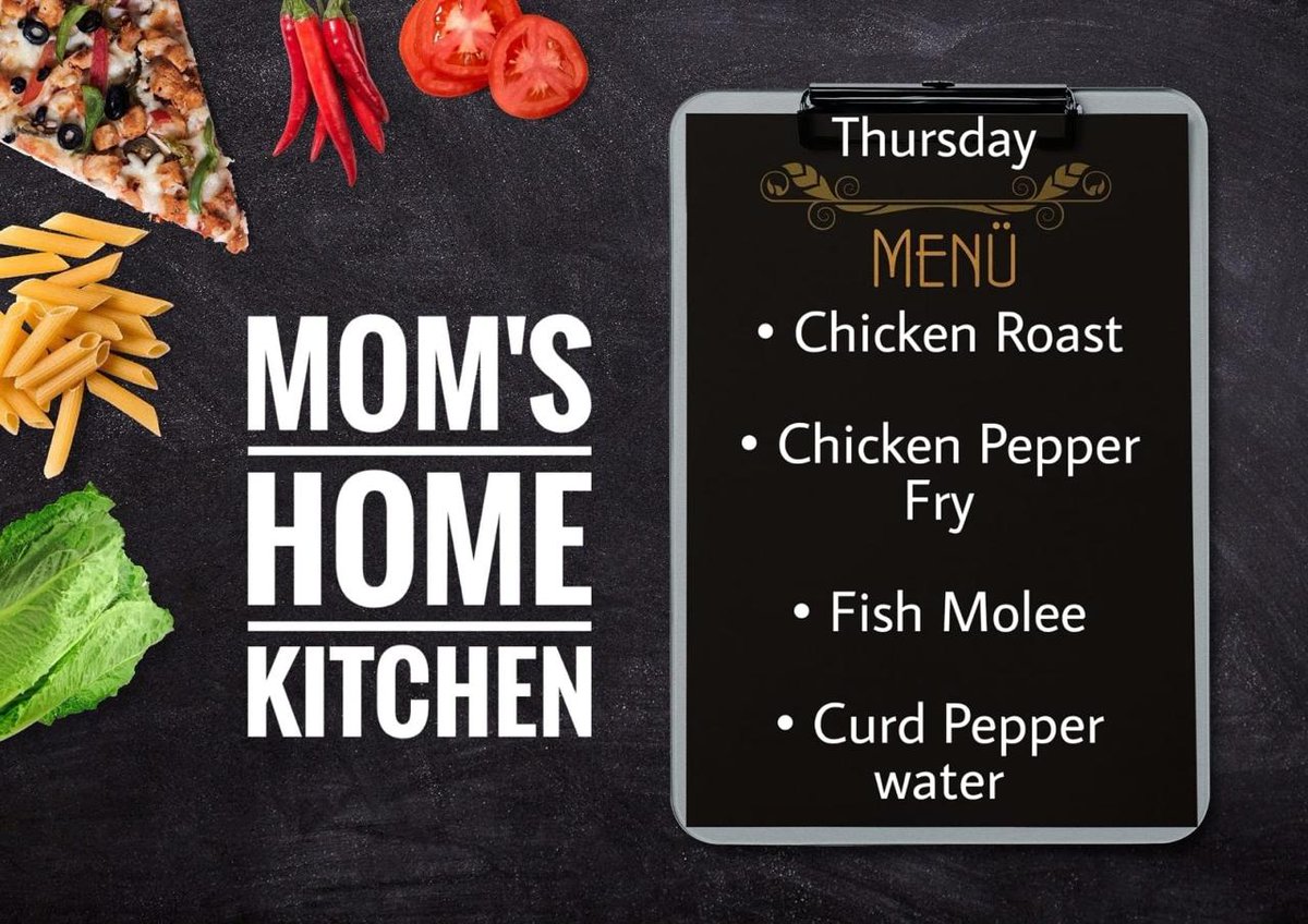 #ThursdaySpecial
#ChickenRoast
#ChickenPepperFry
#FishMolee
#CurdPepperWater
Call @9051184233 to place your orders
#momshomekitchen19