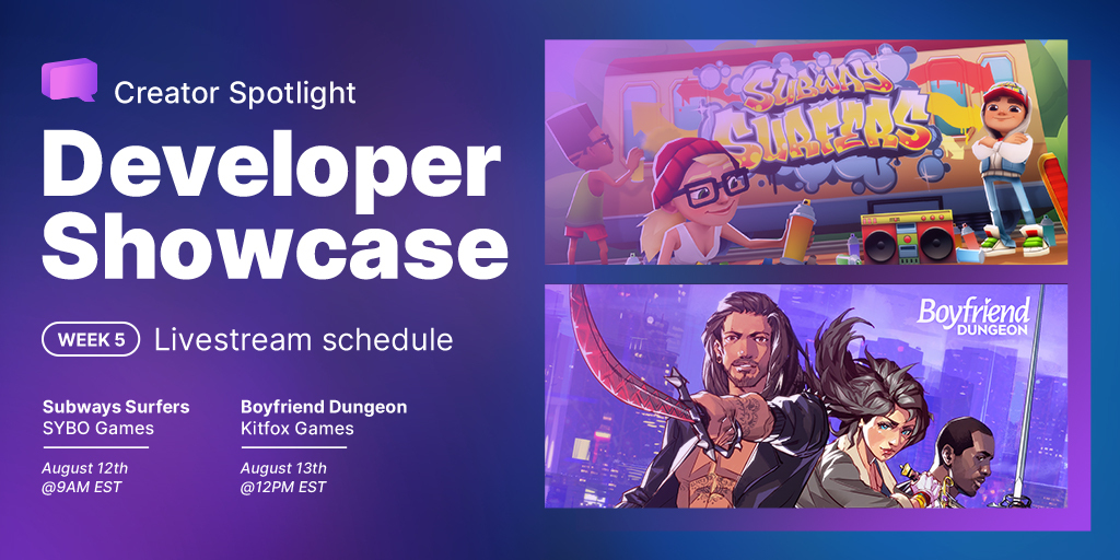 unitygames's tweet photo. 📺 ✨ Get ready for some amazing streams this week featuring fan-favorite @sybogames Subway Surfers and the “shack-and-slash” dungeon crawling adventure, @kitfoxgames Boyfriend Dungeon!

🍿 Grab some snacks and see you at https://t.co/vFrZcXW0O3 https://t.co/OWjAQfXCMh