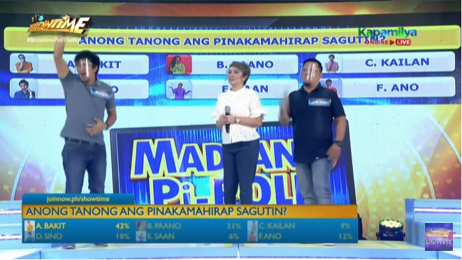 ViceGandaorg's tweet photo. itsShowtimeNa: Congratulations sa QUARANTEACHERS family at Tyang Amy para sa ikapitong round ng tanungan ngayong #ShowtimePollTheWin Miyerkules! https://t.co/OVqHYwyqjj