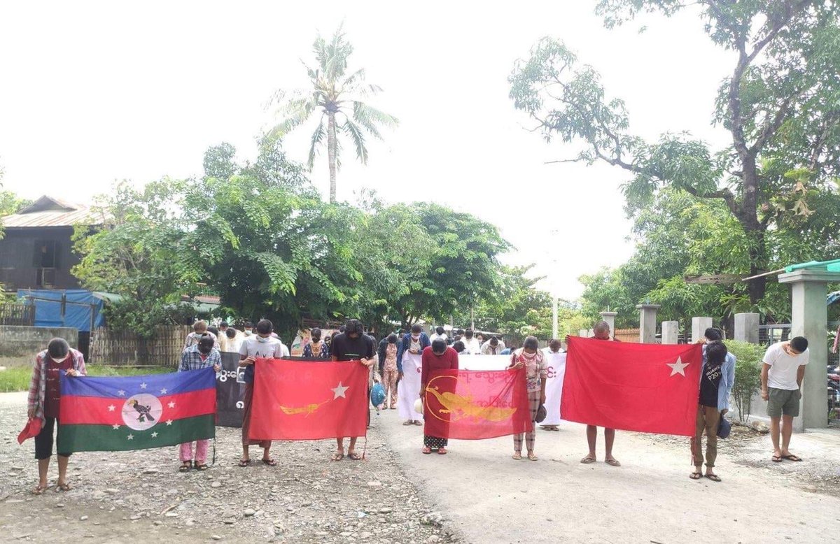 Myanmar_Now_Eng's tweet photo. Despite the arrests and torture of protesters by Myanmar's military junta, the main strike group in Kale, Sagaing, came out again today (Aug 11) to show their opposition to the coup regime. 

Photos: CJ

#WhatsHappeningInMyanmar https://t.co/s8PToz6Vbi
