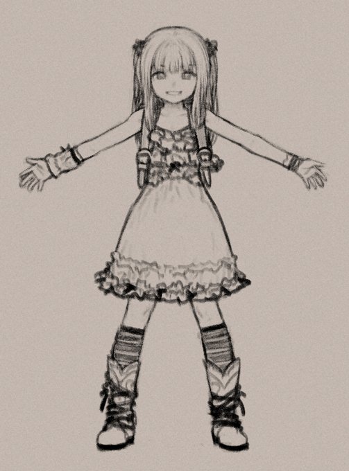 正面って描くのしんどいよね。
って学生の時も思ってた気がする。 