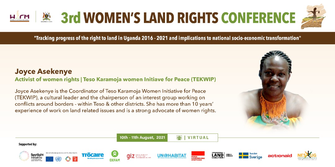 FIDA_Uganda's tweet photo. #FIDAUganda Equal access to land, should be for both women and men. #womenslandrights2021 Joyce Aselenye #WomensLandRights2021 will be speaking https://t.co/taXPIpD6dc