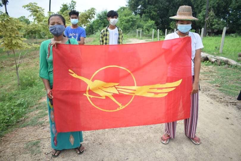 IrrawaddyNews's tweet photo. Villagers from northern Salingyi and eastern Yinmarbin in #Sagaing Region continued their daily protest against the military regime on Wednesday for the 154th day in a row. (Photo: CJ) 

#WhatsHappeningInMyanmar https://t.co/v5F1JejkNB