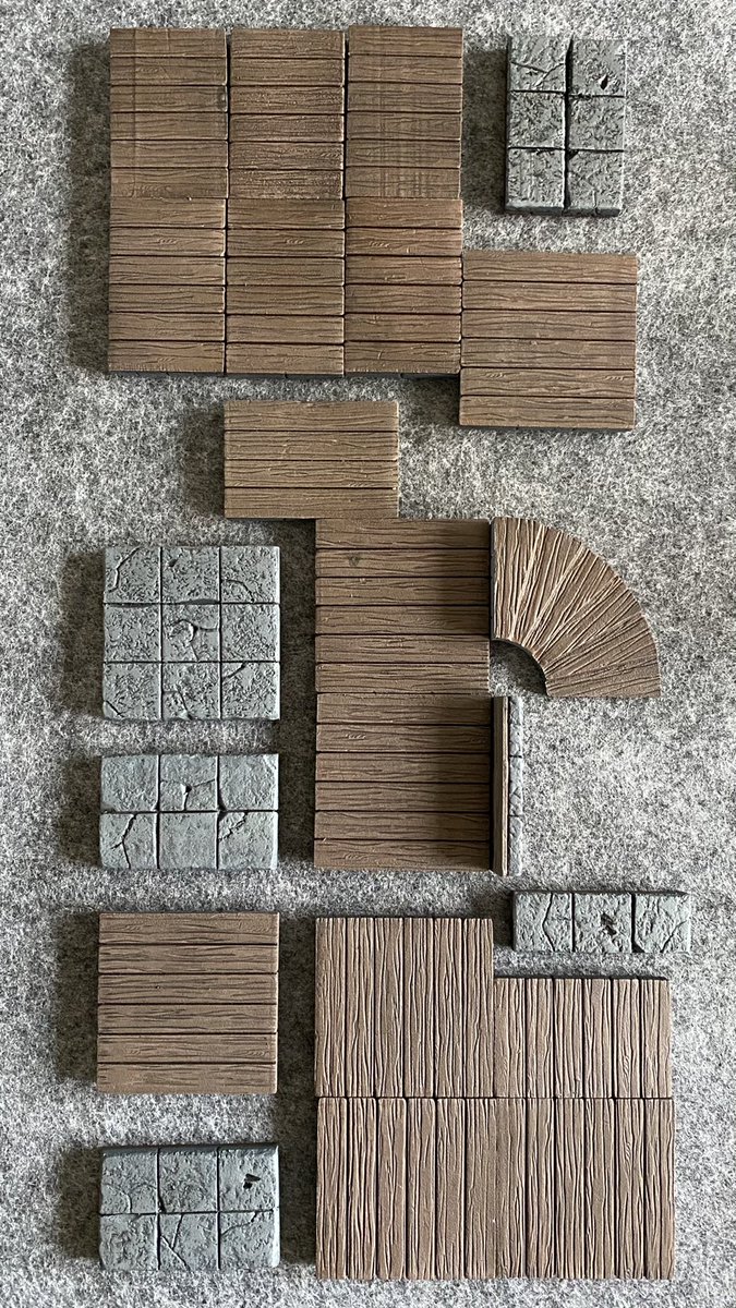 Made some 40+ double sided (wood+stone) foam dungeon tiles in various sizes for my upcoming #DnD CoS campaign 🏚🕸🧟‍♀️🧛🏻‍♂️