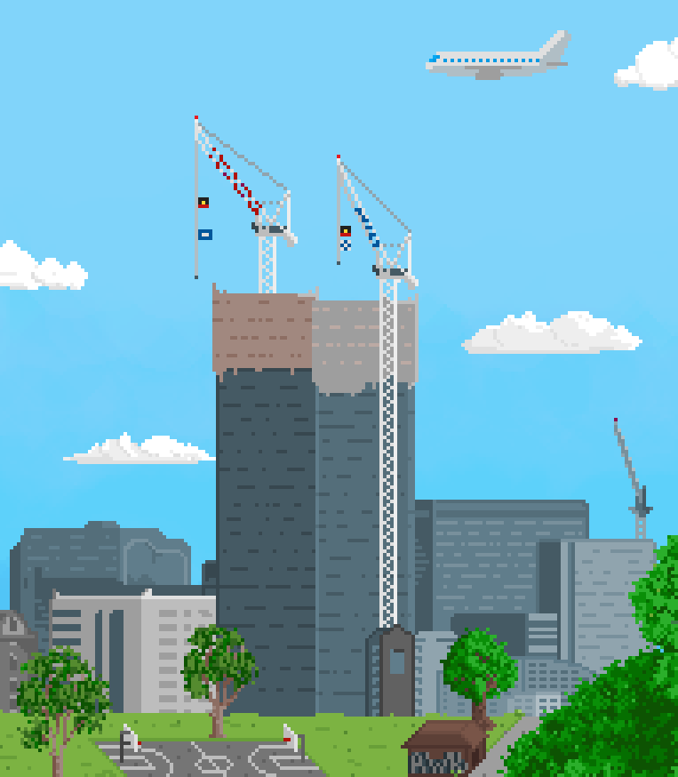 paypercutts's tweet photo. #100DaysOfGameDev Day115
Still under construction👷♂️
Adding a bit more to my #Melbourne skyline today
Will start recording the #devlog tomorrow arvo
Still WIP for now 😎
#pixelart #pixelartist #aseprite #gamedev #indiedev #indiegame #SwoopingJustice #indiegamedev #indiedeveloper https://t.co/j5KyuH8Hlv