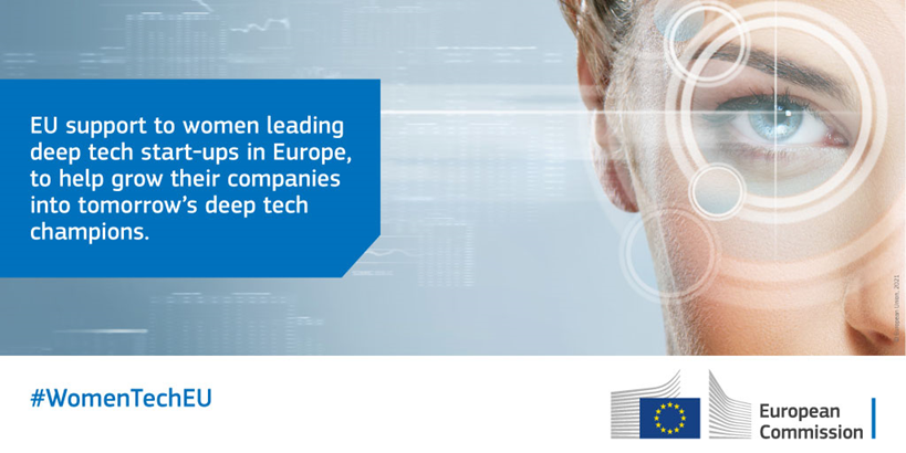 Are you a 🇪🇺 woman working in #deeptech? 💻

Apply for the #WomenTechEU 👩‍💻 to receive:

📚 Mentoring & coaching
💶 Financial support
🤝 Opportunities to network

Learn more 👉 eic.ec.europa.eu/eic-funding-op…