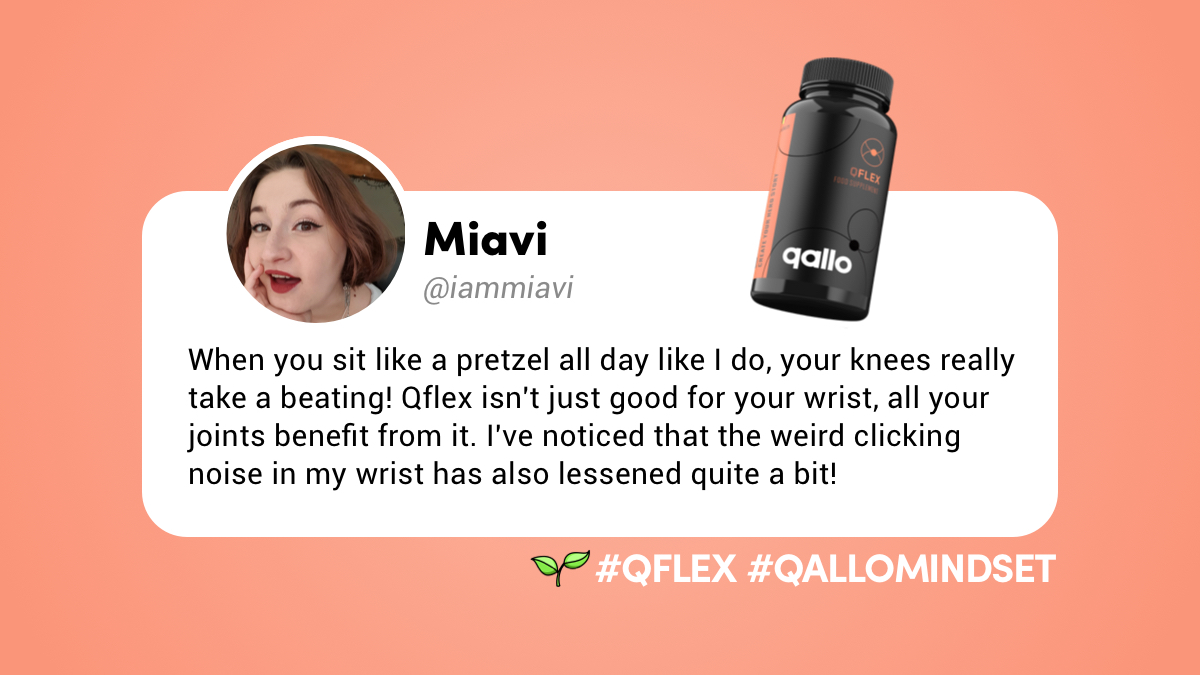qallolifestyle's tweet photo. Testimonial from @iammiavi about #QFlex ❤️
Does anyone else recognize this?
Are your joints also taking a beating when sitting like a pretzel? Or croissant🧐? 👇 https://t.co/q9LIaqvO7r