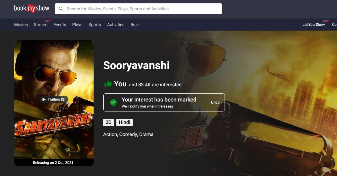 RahulKhiladi06's tweet photo. #Sooryavanshi on 2.Oct.2021💥
 Aa rahi hai #Police Confirmed😎
#AkshayKumar #AjayDevgn #RanveerSingh #KatrinaKaif #RohitShetty #BellBottom #Khiladi #Akkians Be Ready!! #bellbottomincinemasaug19
#PushpaTheRise #Maharashtra #SuperStarBirthdayBLASTER #8DaysToBellBottom #SunielShetty https://t.co/eLSskictTb