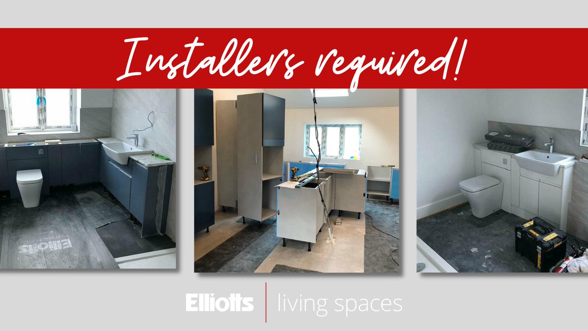 ELivingSpaces's tweet photo. 📢 INSTALLERS REQUIRED! 📢

We're looking for kitchen and bathroom installers on a subcontractor basis for projects across #Hampshire.

Please contact Victoria for more information: victoria.anderson@elliotts.uk.

#elliottslivingspaces #kbb https://t.co/PPngkaXcp9