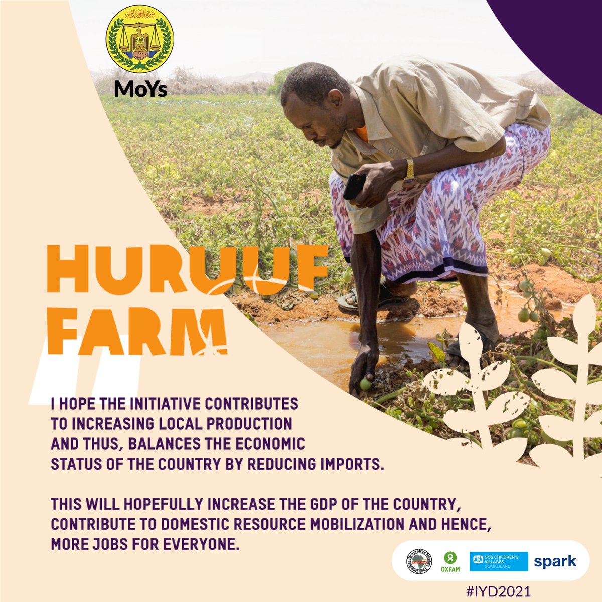 Ahmednaahi's tweet photo. Join us tomorrow as we celebrate the #IYD 12th August 2021: Theme: Youth, Food, and Innovations. @OxfamInSOM @SPARKorg @SOSCVSomaliland @HAVOYOCO4 https://t.co/xA4O08iPOC