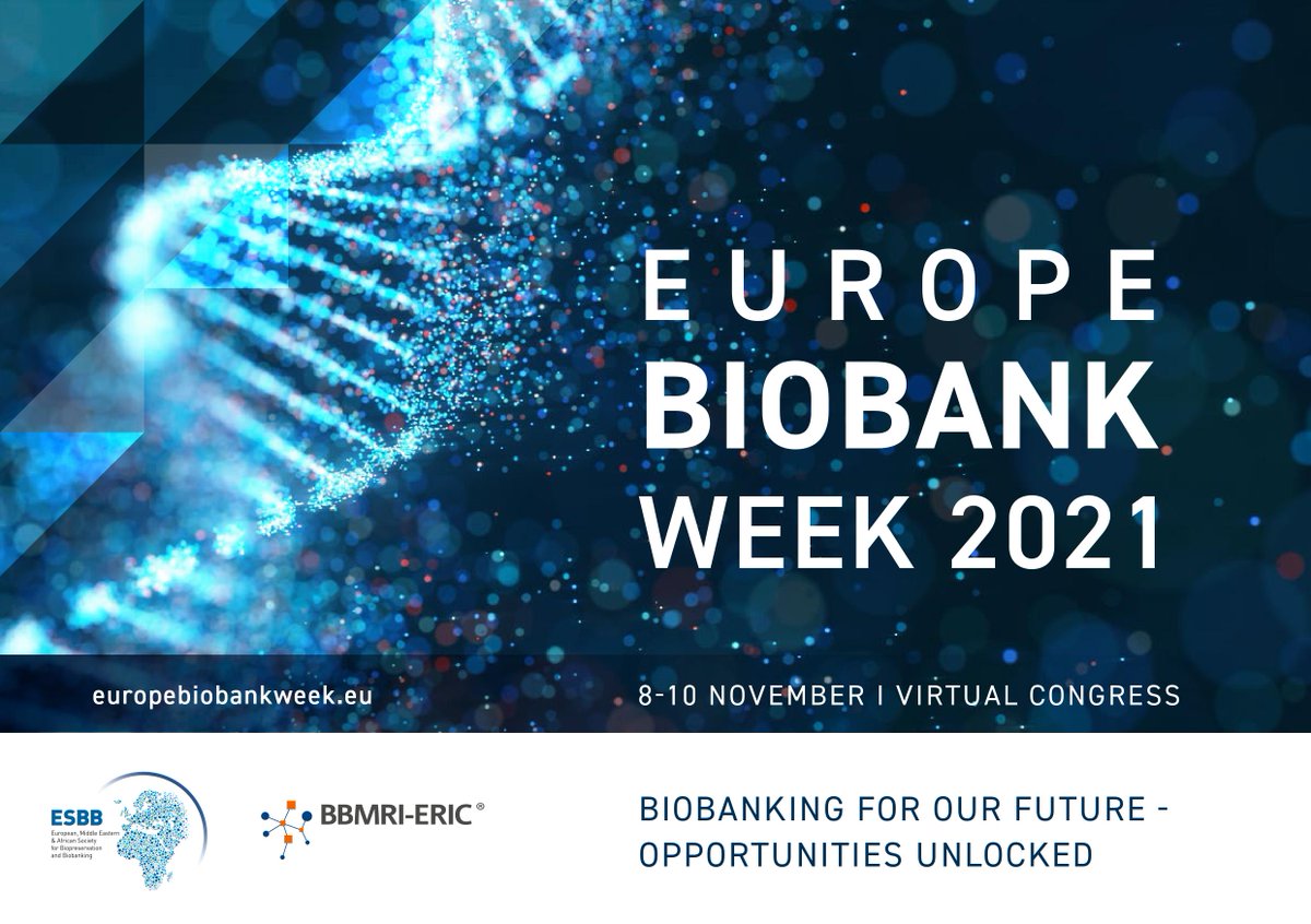 BiobankWeek's tweet image. We look forward to welcoming biobanking experts, scientists, policymakers, patient representatives, sponsoring partners and the wider scientific community at the #EBW21, 8-10 November! For more info about programme and registration: bit.ly/3yYvGvg
@ESBBnews @BBMRIERIC