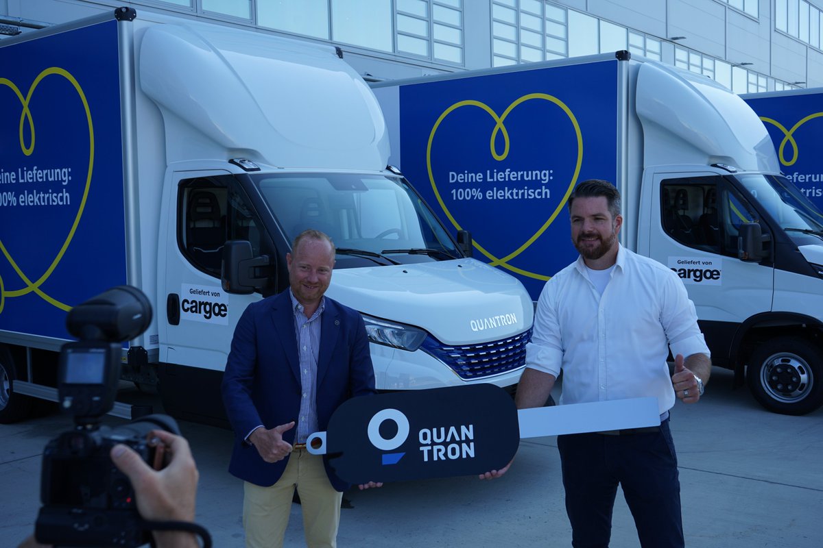 AgQuantron's tweet photo. QUANTRON at @IKEA_Austria's press conference.
With a symbolic key for Claes Lindgren (Country Customer Fulfillment Manager at IKEA Austria), Andreas Haller (founder and CEO of QUANTRON), handed over the first set of environmentally friendly vehicles to IKEA.
#ikea #quantronag https://t.co/IcpALTC0j5
