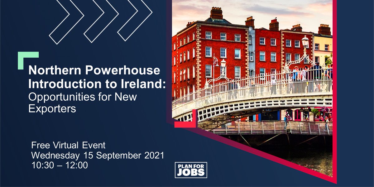 Do you want to #export but aren't sure which market is right for you? 

#Ireland is a good place for businesses exporting for the first time, as business practices, laws etc. are similar to the UK.

Join a webinar on 15th Sept to find out more. 

Register: bit.ly/3iAdcLH