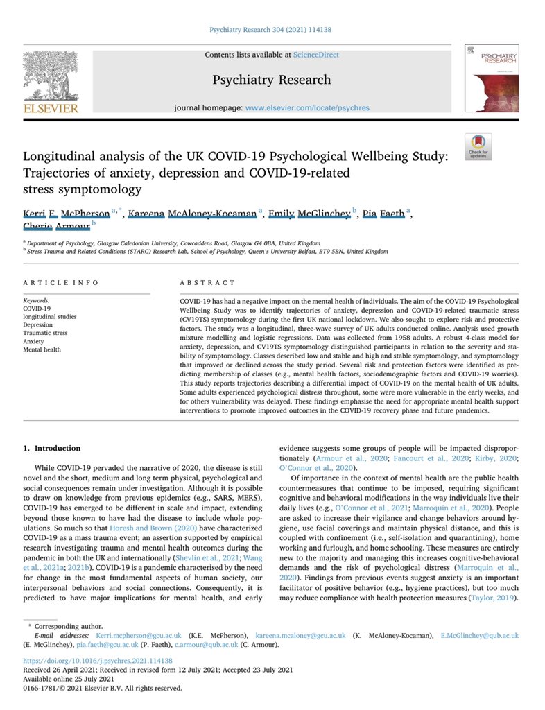 Professor Chérie Armour (@profarmour) on Twitter photo Our newest article on trajectories of #anxiety #depression & #COVID19 traumatic stress symptoms during the #UK #lockdown available here - authors.elsevier.com/a/1dYrRbZg7EYKq <a href="/GcuPsychology/">GCUPsychology</a> <a href="/QUBPsych/">QUB - School of Psychology</a> @Kemcp_uk <a href="/drkazmac/">Kareena McAloney-Kocaman</a> @EmilyMcGlinchey and Pia Faeth Our newest article on trajectories of #anxiety #depression & #COVID19 traumatic stress symptoms during the #UK #lockdown available here - authors.elsevier.com/a/1dYrRbZg7EYKq <a href="/GcuPsychology/">GCUPsychology</a> <a href="/QUBPsych/">QUB - School of Psychology</a> @Kemcp_uk <a href="/drkazmac/">Kareena McAloney-Kocaman</a> @EmilyMcGlinchey and Pia Faeth