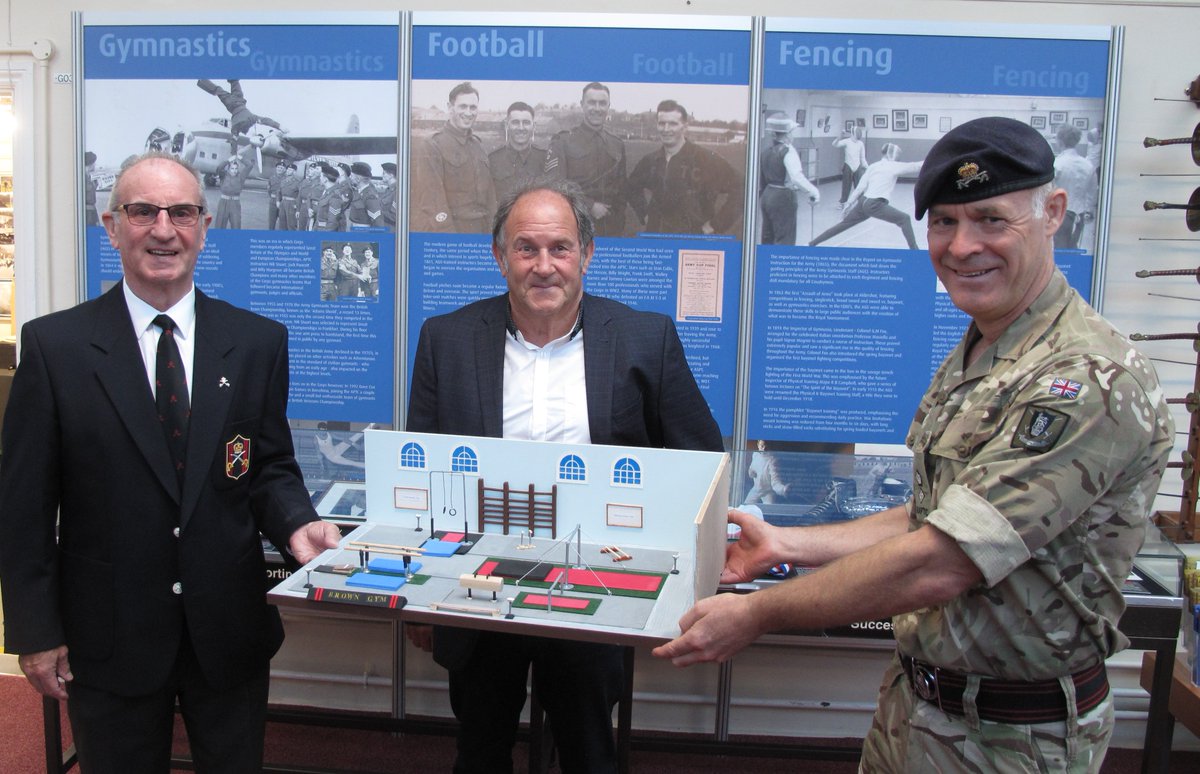 Many thanks to ex-SSI Bob Pearce, his brother Jim and wife April, who built and donated this fantastic model of Brown gym in the days when it was used for gymnastic training to the Museum, as well as giving a very generous donation.