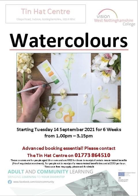 Time to unleash your hidden #talents Reserve your place now as spaces are limited #Watercolour #Selston #community