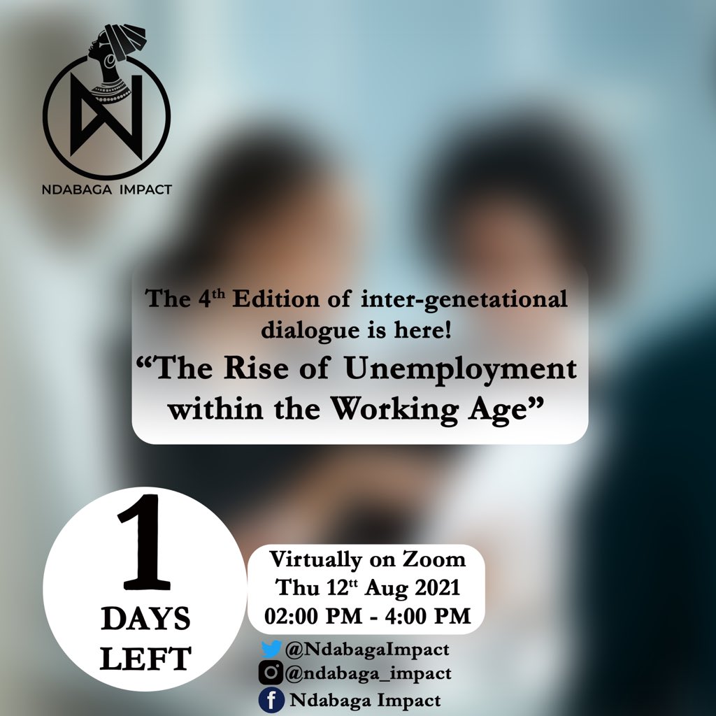 NdabagaImpact's tweet photo. Don't plan on missing this wonderful dialogue happening tomorrow at 2PM. Join via the link below:
https://t.co/gagnlLpGG4

Or 
Meeting ID: 897 1833 4188

Passcode: 344067 https://t.co/Kf2ypaV88S