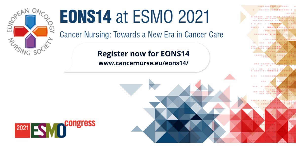 cancernurseEU's tweet photo. Register Now for #EONS14 @ #ESMO21 at https://t.co/vp2nK921kH.

Join the biggest medical &amp; nursing Congress in Europe with topics:
#EONS14Cachexia
#EONS14CarTcell
#EONS14eHealth
#EONS14ABC
#EONS14Digital
#EONS14NursingRoles

Reduced registration fee for EONS members.

Stay tuned! https://t.co/LPXDcPdlHo