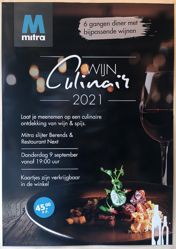 Reserveer nu je kaartje voor 9 september 2021 bij Mitra Lelystad slijter Berends. Er is een beperkt aantal plaatsen en vol=vol. Ook leuk als geschenk! Mitra drankenspeciaalzaken #lelystad #mitraculinair #wijnspijscombinatie #reserveer