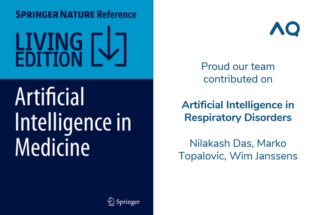 We are excited to share the chapter on AI in respiratory disorders is now published by Springer Nature Group as a major reference work in AI in medicine (AIM).

Congratulations to the authors Neel Das, PhD, Marko Topalovic and Wim Janssens.

#AIinHealth #RespiratoryCare