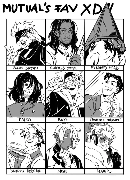 Did the thing! Thank you all for giving y'all faves, I rly had fun drawing them all!!🖤🤍✨ https://t.co/ursJUZSMQe 