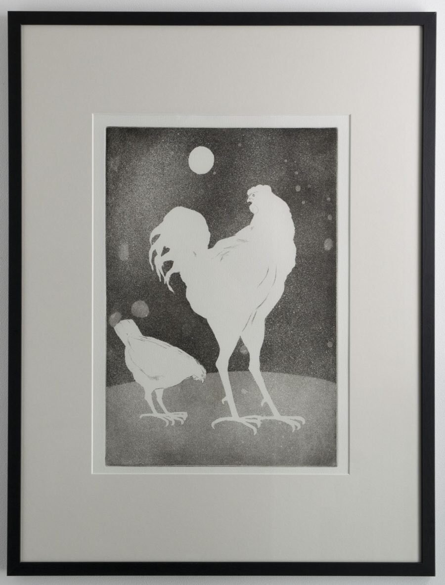 KatyPaper's tweet photo. Strutting his stuff in Bridport until the 21st August.
#chicken #cockrell #frink #chaucer #etching #bridport #Dorset https://t.co/gRrJ0apUyk